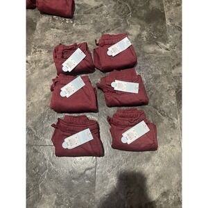 Cat And Jack Burgandy Size 2T Sweatpants W/ Functional Drawstring Lot Of 6 NWT
